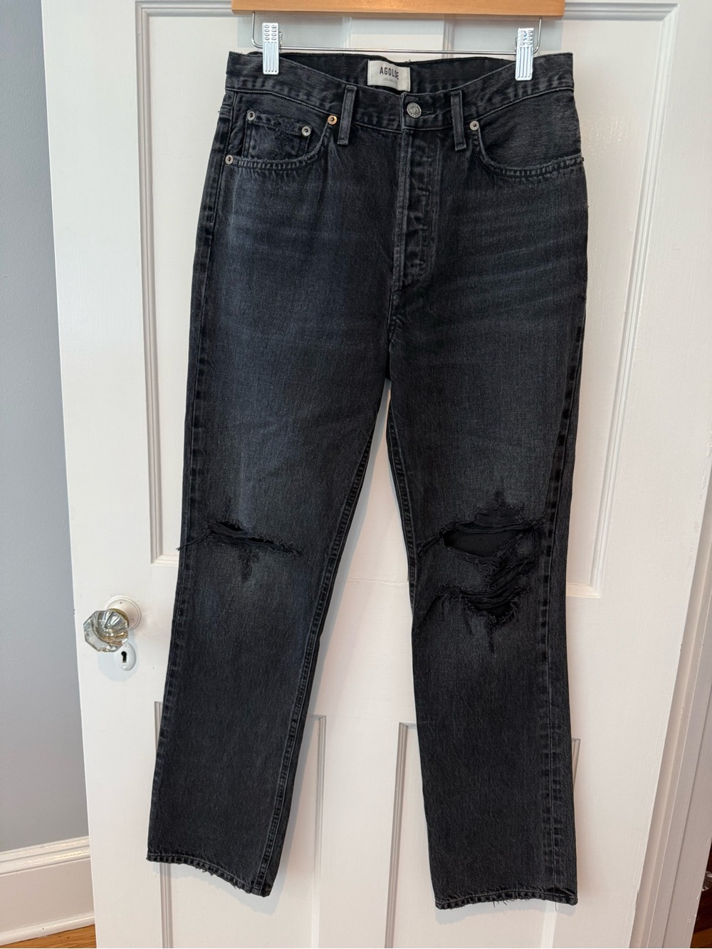AGOLDE Lana Straight Jeans Disorder Black NEW Sample Style Size 27